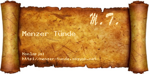 Menzer Tünde névjegykártya